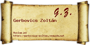 Gerbovics Zoltán névjegykártya