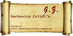 Gerbovics Zoltán névjegykártya